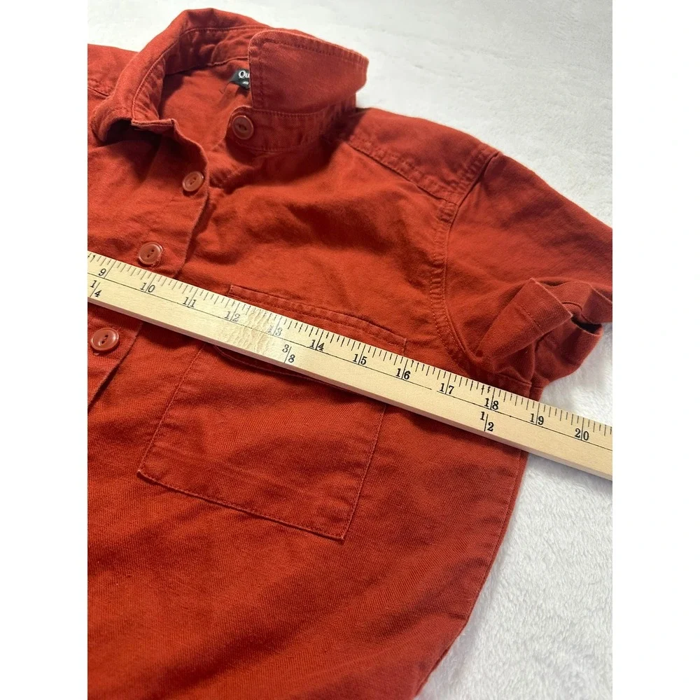 Quince Jumpsuit Women S Rust Red Excellent Organic Cotton Linen Short Sleeve